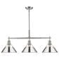 Golden Lighting Orwell 3-Light Linear Pendant with Chrome Shade in Pewter, , large