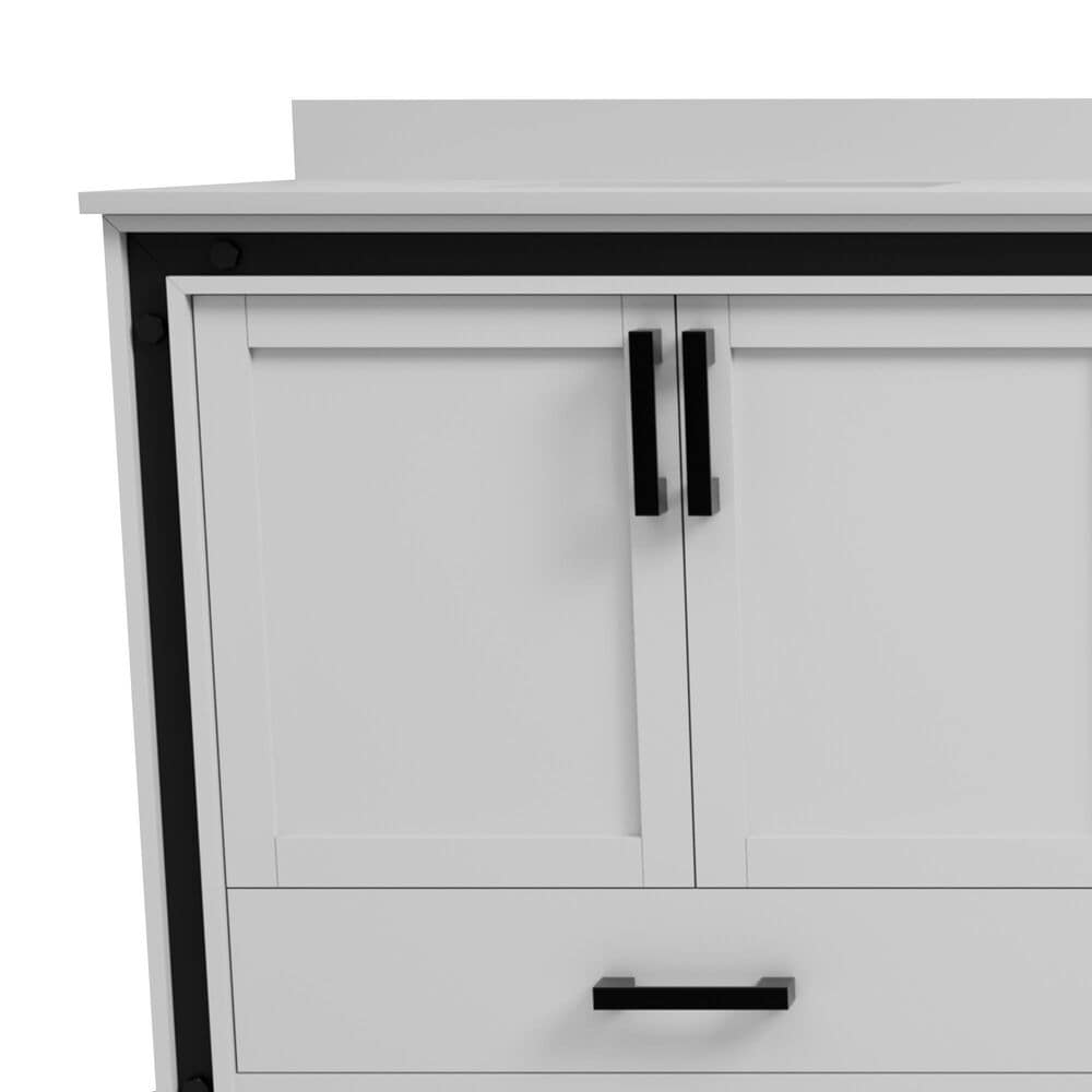 Lexora Home Ziva 84&quot; Double Bathroom Vanity in White with 2 cm White Cultured Marble Top and Rectangular Sinks, , large