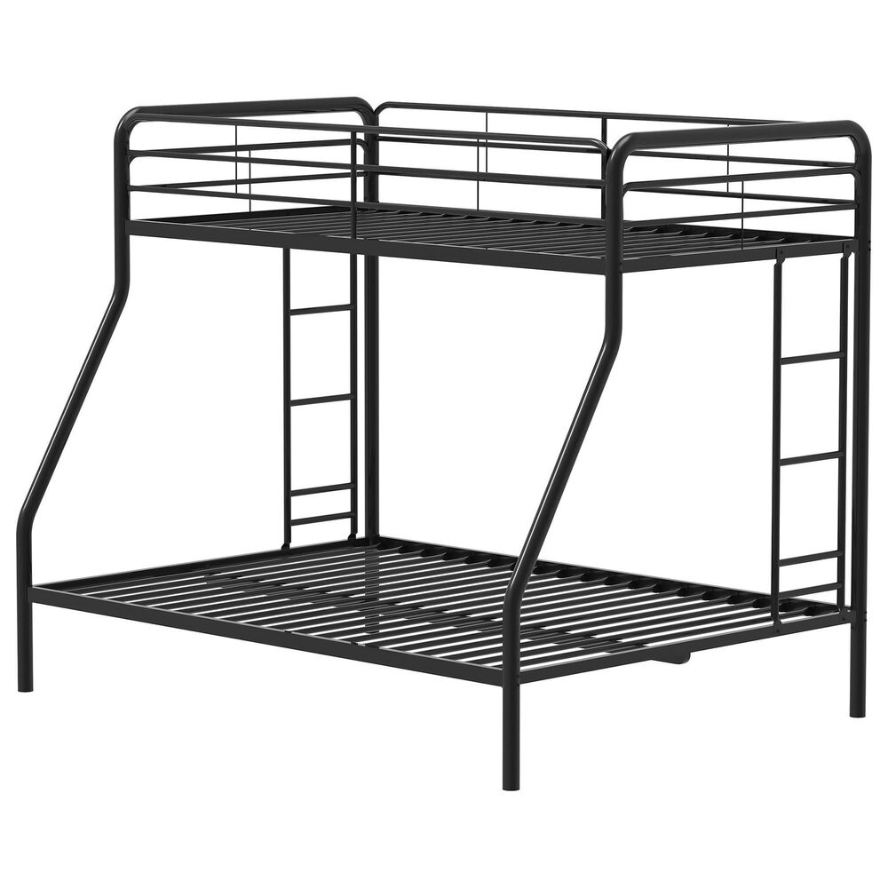 Pacific Landing Carson Twin Over Full Bunk Bed in Glossy Black, , large