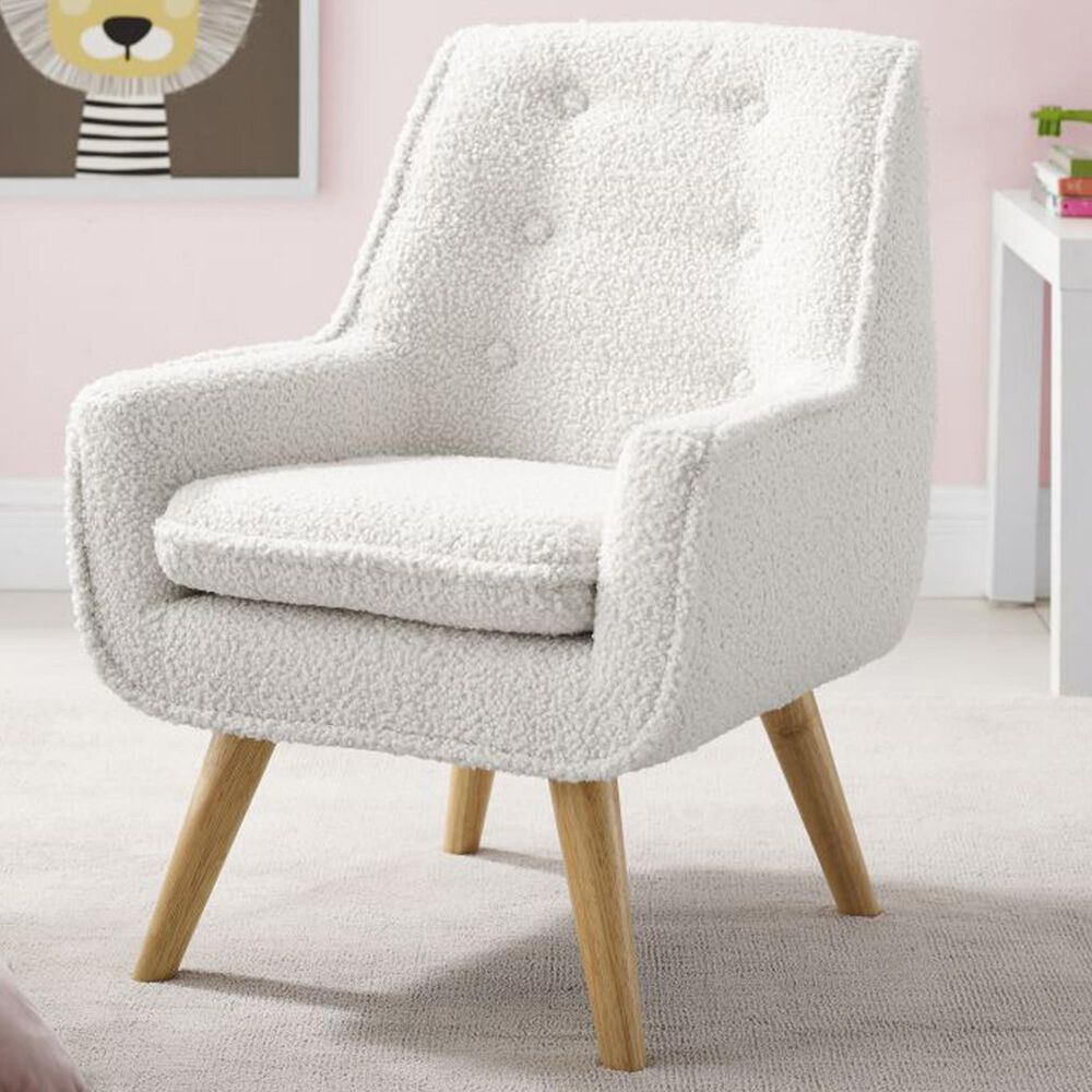 Linden Boulevard Trelis Kids Accent Chair in White, , large