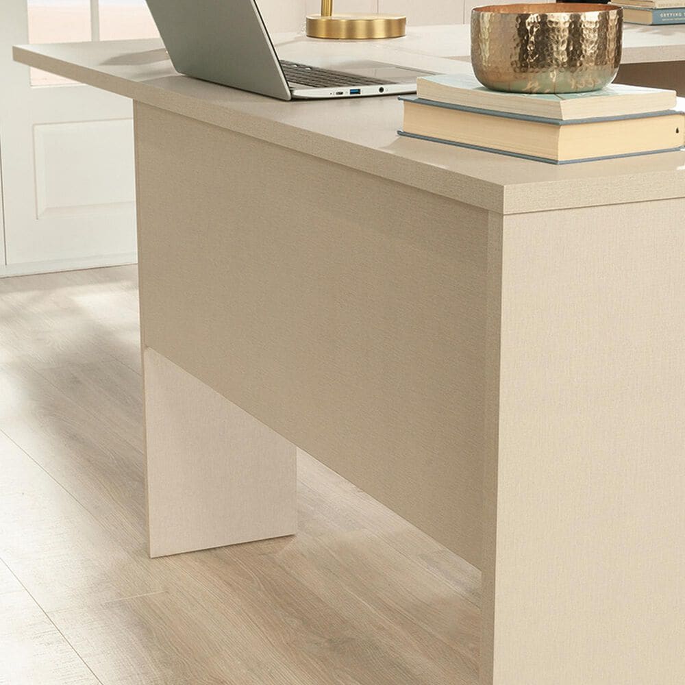 Sauder Grand Coast L-Shaped Desk in Dove Linen, , large