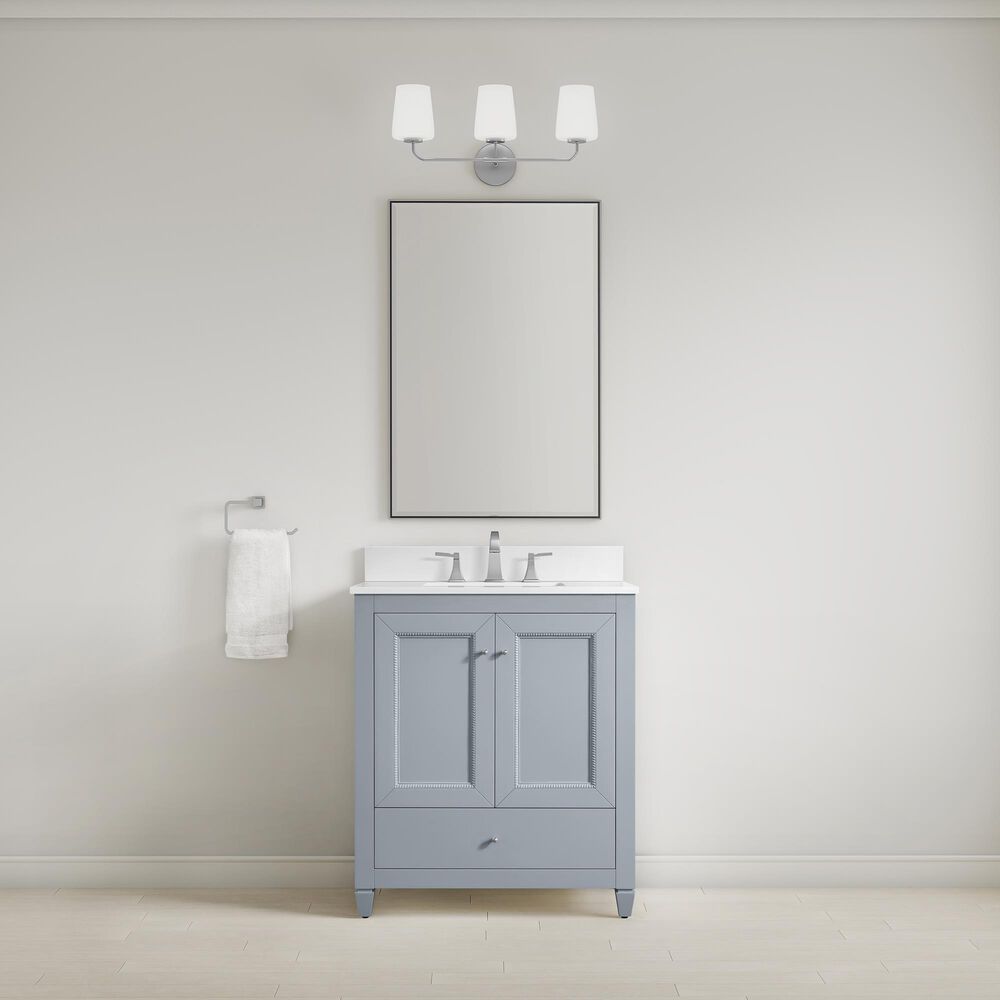 37B Claudine 30" Single Bathroom Vanity in Soft Blue with Glossy White Composite Stone Top and Backsplash, , large