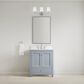 37B Claudine 30" Single Bathroom Vanity in Soft Blue with Glossy White Composite Stone Top and Backsplash, , large