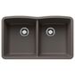 Blanco Diamond 32" Equal Double Bowl Kitchen Sink in Volcano Gray, , large