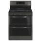 GE Profile Profile 2-Piece Kitchen Packages with 30" Gas Double Oven Range and 1.7 Cu. Ft. Over-the-Range Microwave Oven in Fingerprint Resistant Black Stainless Steel, , large