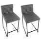 Lumisource Mason Mara Counter Stool with Grey Cushion in Black and Walnut (Set of 2), , large
