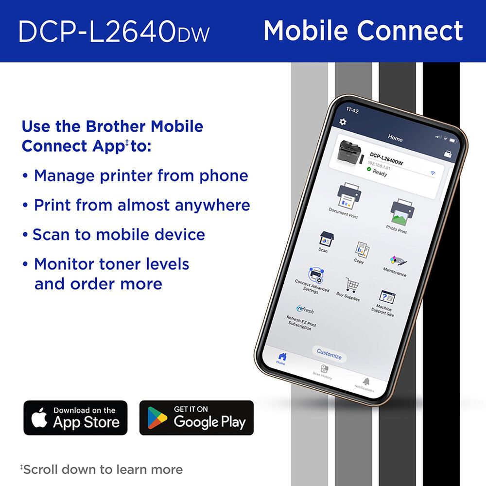 Brother DCP-L2640DW Compact Monochrome Laser Multifunction Printer, , large