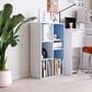HOMLUX 5-Cube Reversible Storage Bookshelf in White and Light Blue, , large