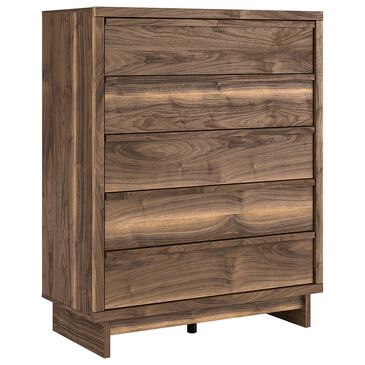 Ashley Chirason 5-Drawer Wide Chest in Warm Natural Brown, , large