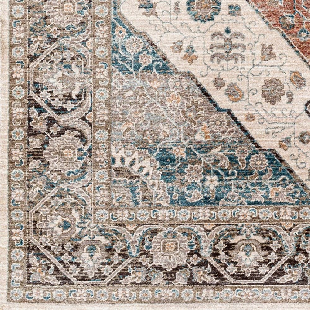Surya Carlisle Oriental 2&#39;11&quot; x 7&#39;3&quot; Light Sage, Pale Blue, Dusty Pink, Cream, Light Gray and Medium Brown Runner, , large