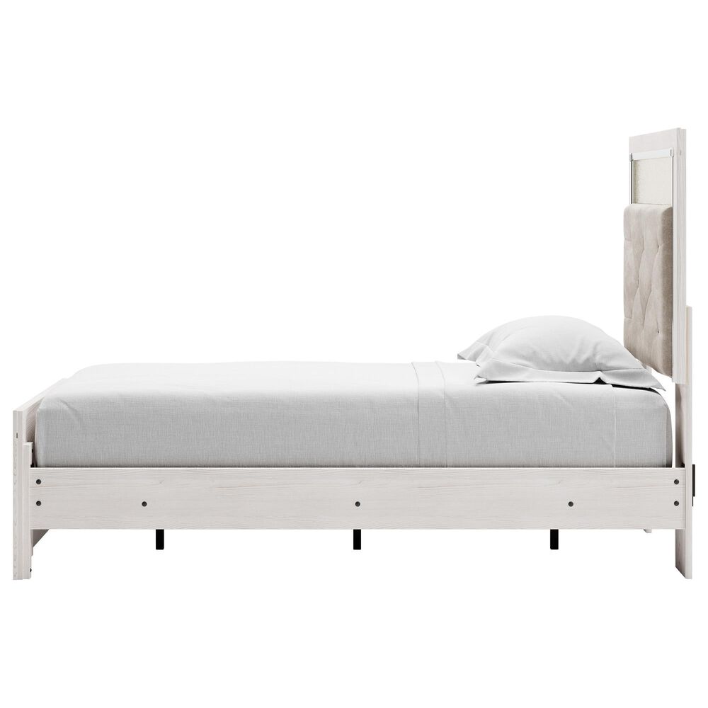 Ashley Altyra Twin Panel Bed in White with LED Headboard, , large