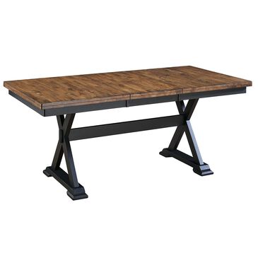 A-America Stone Creek Trestle Dining Table in Chicory and Slate Black - Table Only, , large