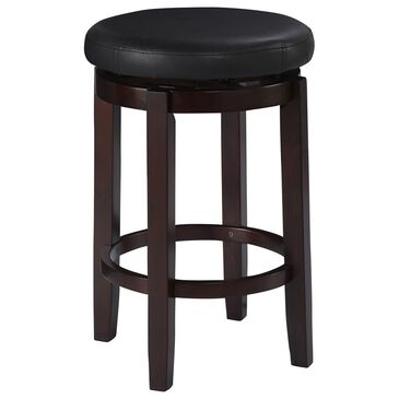 Linden Boulevard Maya Swivel Counter Stool with Black Cushion in Brown, , large