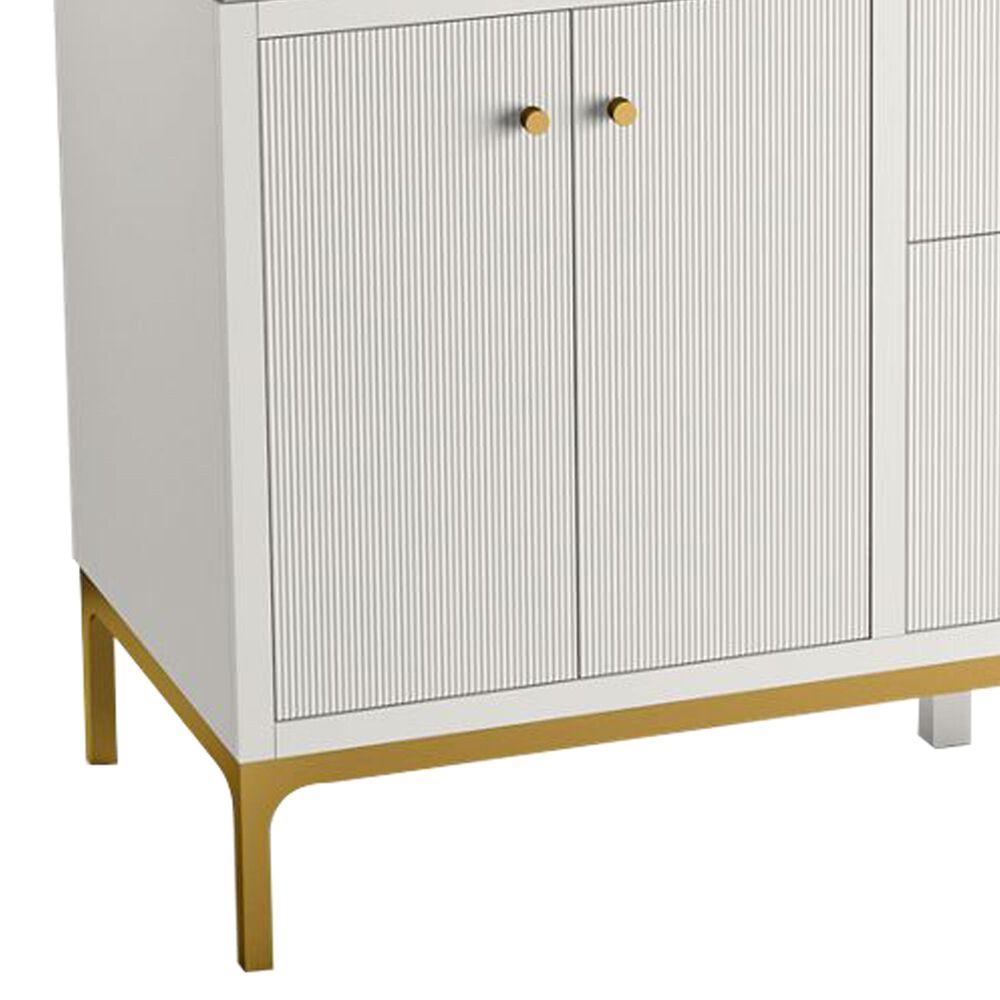 Kohler Calpa 60" Double Bathroom Vanity in White with 2 cm White Quartz Top and Rectangular Sinks, , large