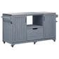 Hearth and Haven Outdoor Kitchen Island Cart with Stainless Steel Top in Grey and Blue, , large
