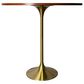 Leisuremod LeisureMod Verve Collection Modern Bar Height Table Brushed Gold Base with 48 Round Cognac Brown MDF Top, , large