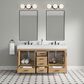 37B Alanya 60" Double Bathroom Vanity in Warm Oak with White Composite Stone Top, , large