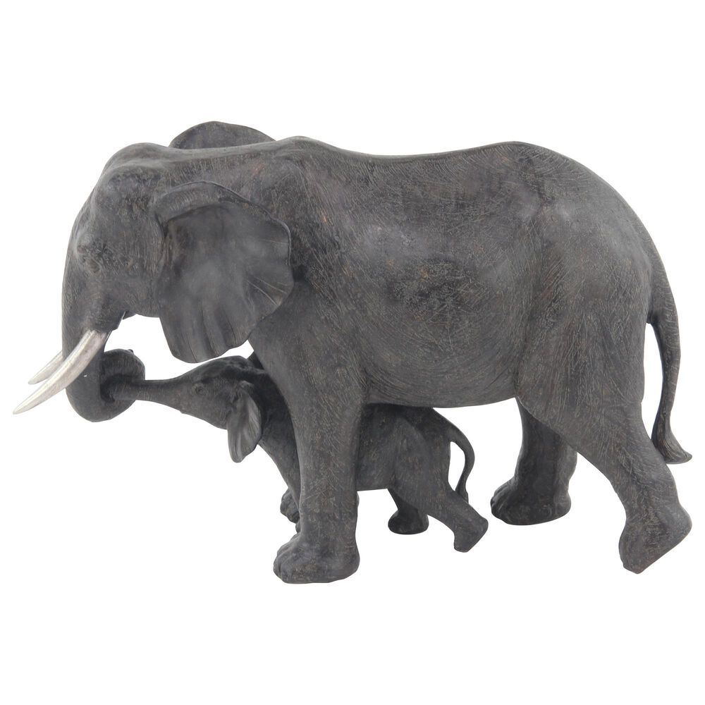 Maple and Jade Eclectic Elephant Sculpture in Dark Grey, , large