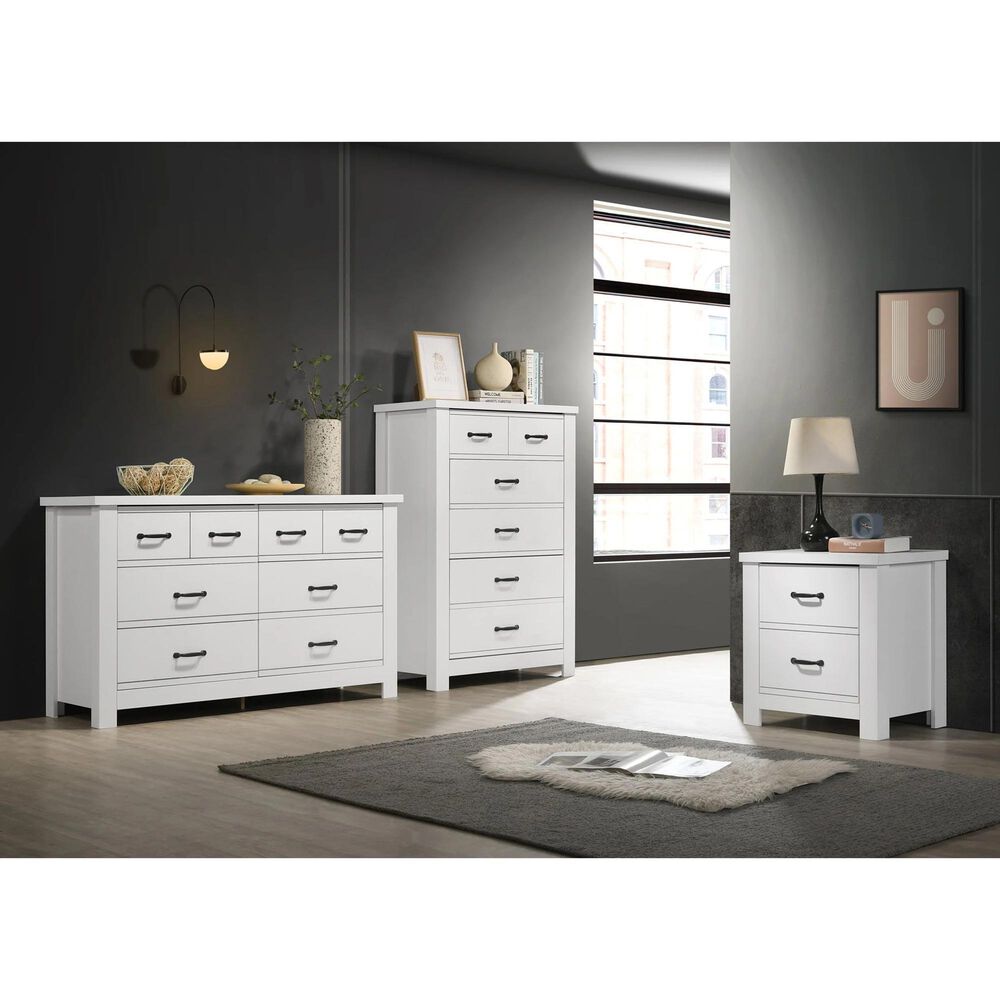 HOMLUX 2-Drawer Nightstand in White, , large