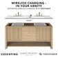 James Martin Hudson 48" Single Bathroom Vanity in Honey Oak with 3 cm Siberian Silestone Top, Rectangular Sink and FreePower Wireless Charger, , large