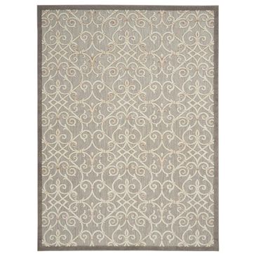 Nourison Aloha Damask 7"10" x 10"6" Natural Indoor/Outdoor Area Rug, , large