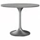 Leisuremod LeisureMod Verve Collection 36 Round Dining Table, Brushed Gold Base with Laminated White Marbleized Top, , large