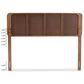 Baxton Studio Palina Queen Headboard with Light Grey Upholstered in Walnut Brown, , large