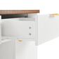HOMLUX 52" Fluted Kitchen Island with Drop Leaf in White, , large