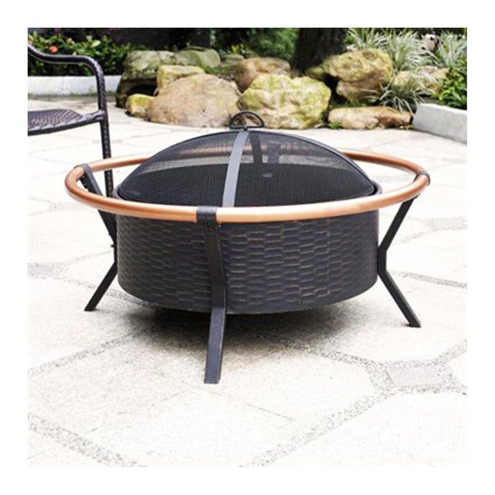 Crosley Furniture Yuma Copper Ring Fire Pit in Black, , large