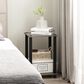 HOMLUX Simplistic 1-Tier End Table in French Oak Grey and Black, , large