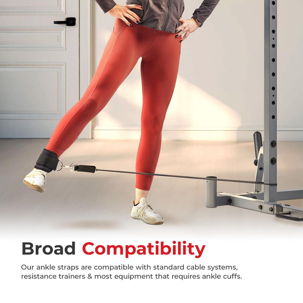 Sunny Health &amp; Fitness Multi-Function Workout Ankle Straps in Black, , large