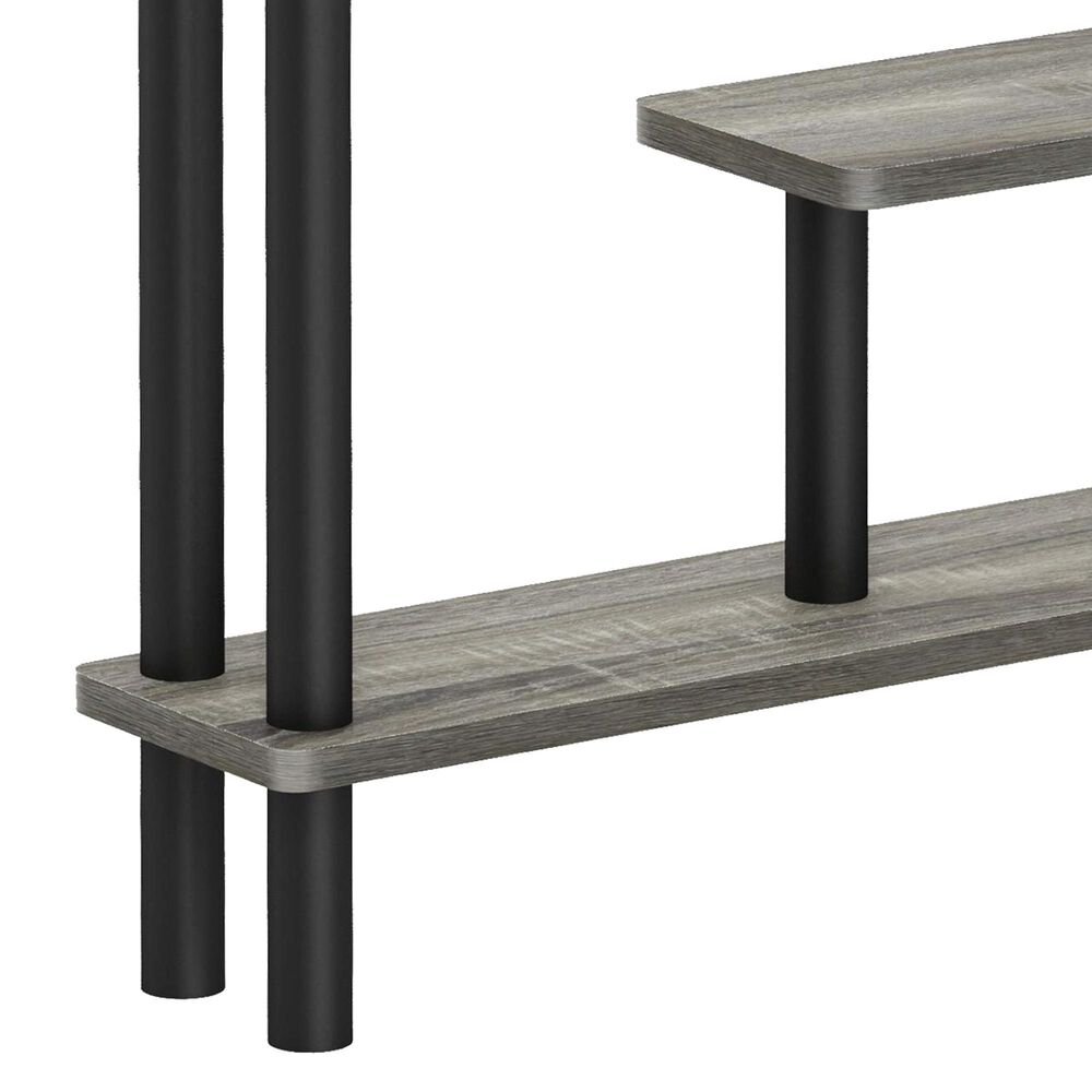 HOMLUX Turn-N-Tube 3-Tier Slim Space Saving Storage Rack in French Oak Grey and Black, , large