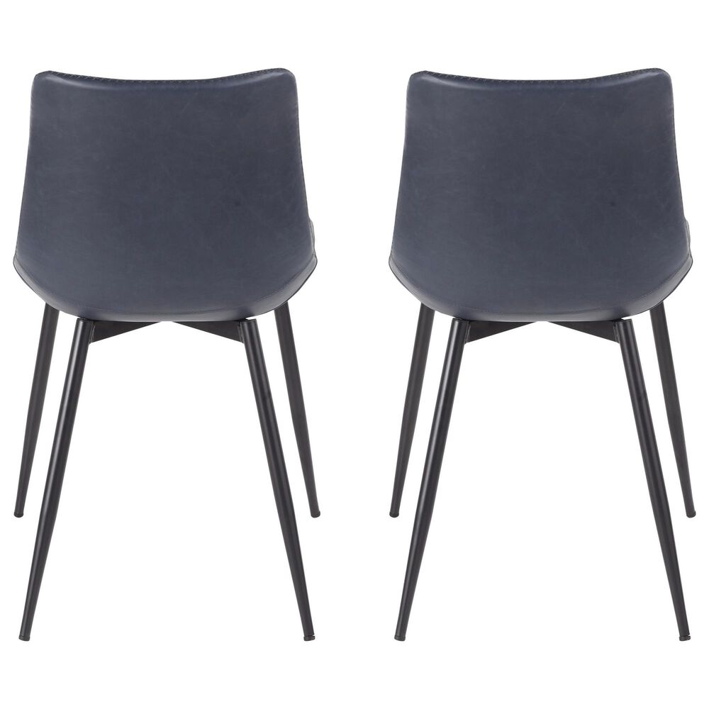 LumiSource Durango Side Chair with Blue Upholstered in Black (Set of 2), , large