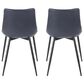 LumiSource Durango Side Chair with Blue Upholstered in Black (Set of 2), , large