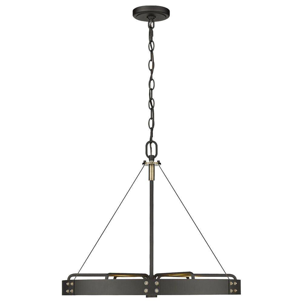 Golden Lighting Vaughn 6-Light Medium Pendant in Natural Black and Aged Brass, , large