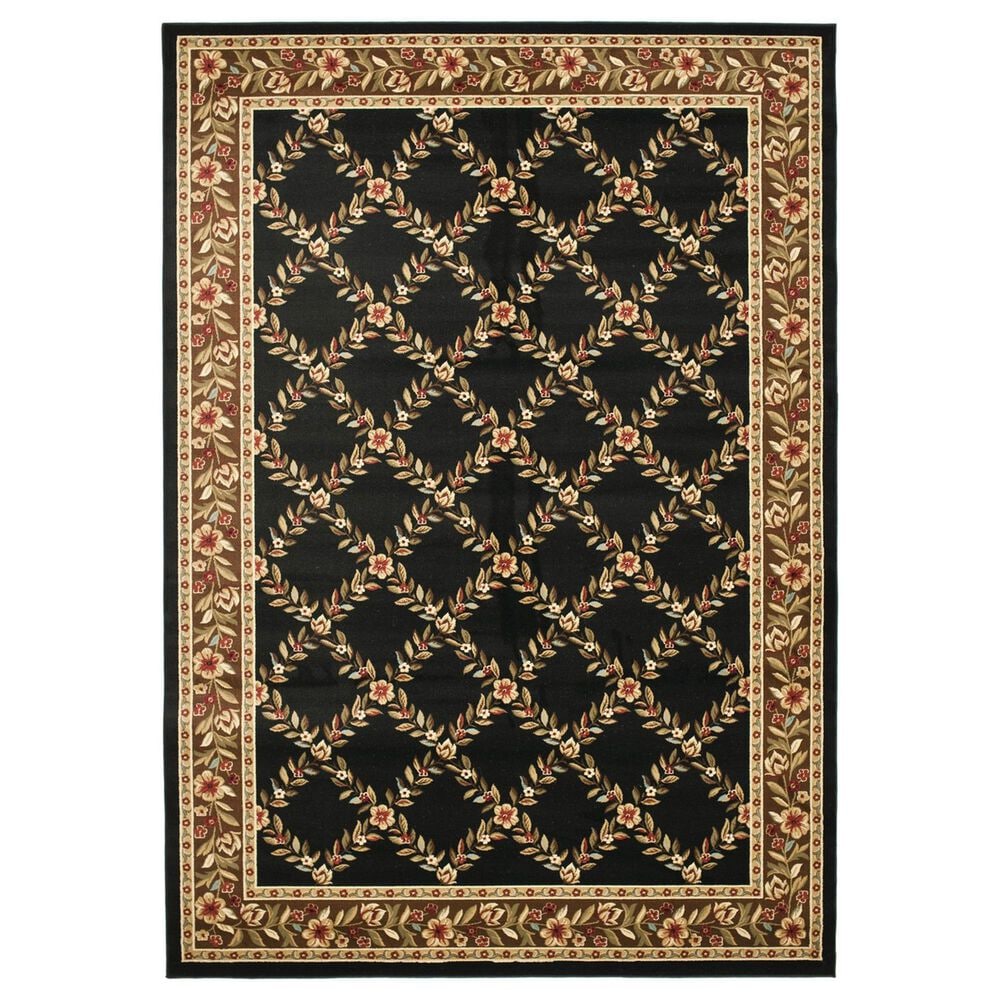 Safavieh Lyndhurst 6"7" x 9"6" Black and Brown Area Rug, , large