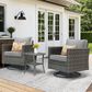 HOMLUX 3-Piece Patio Conversation Set with Square-Arm Swivel Rocking Chairs in Dark Gray, , large