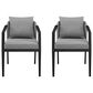 Blue River Palma Outdoor Dining Chair with Dark Grey Cushion in Black and Grey (Set of 2), , large
