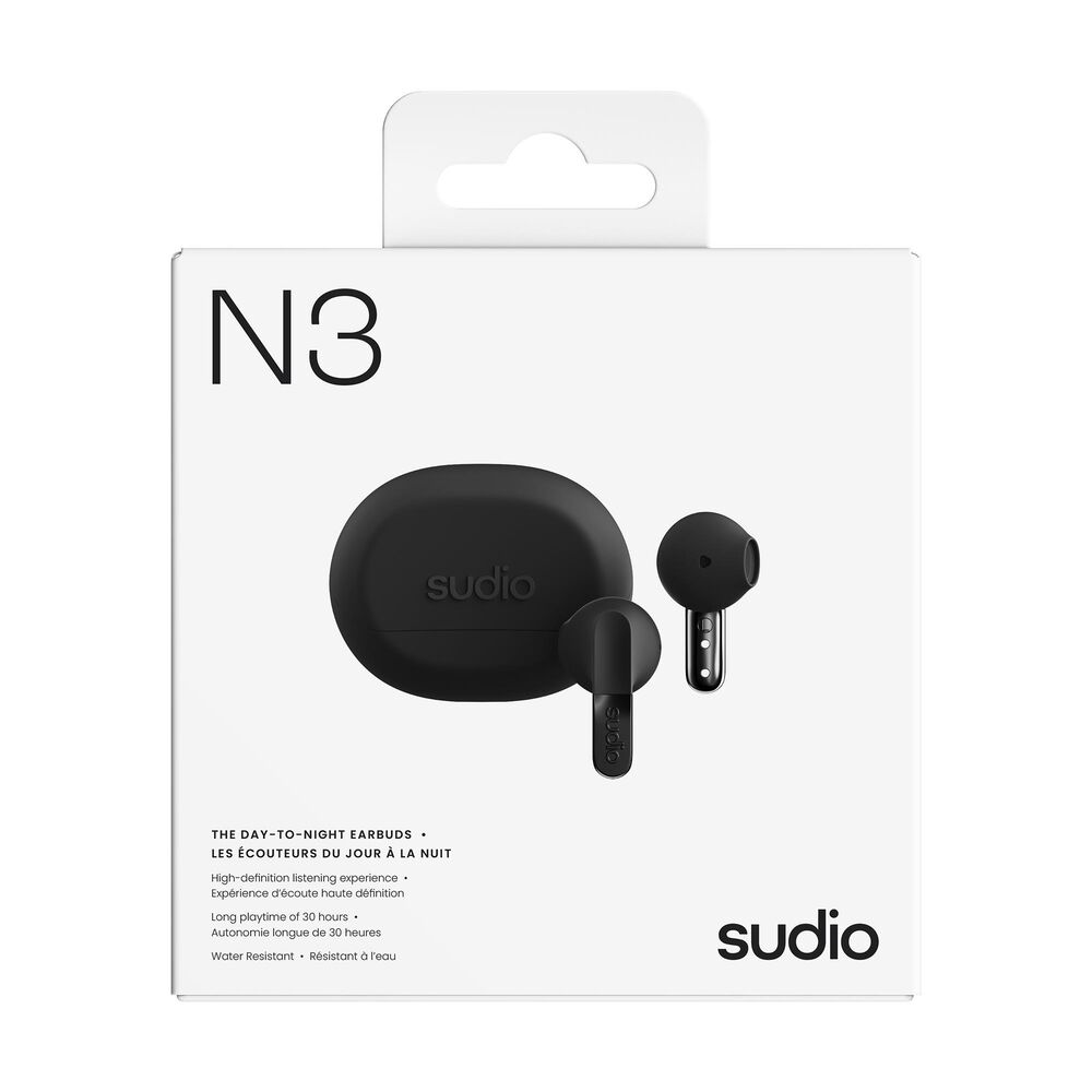Sudio N3 True Wireless Earbuds in Black, , large