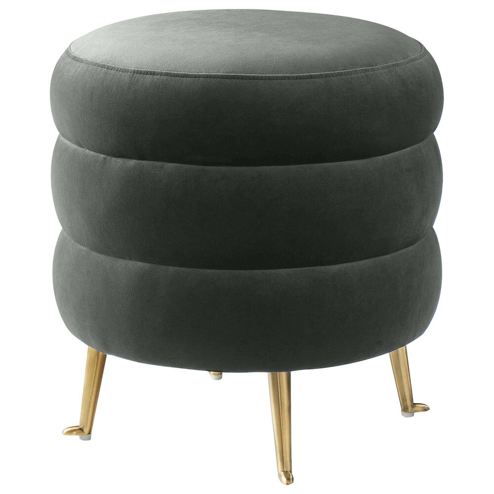 Tov Furniture Ladder Ottoman in Grey Velvet, , large