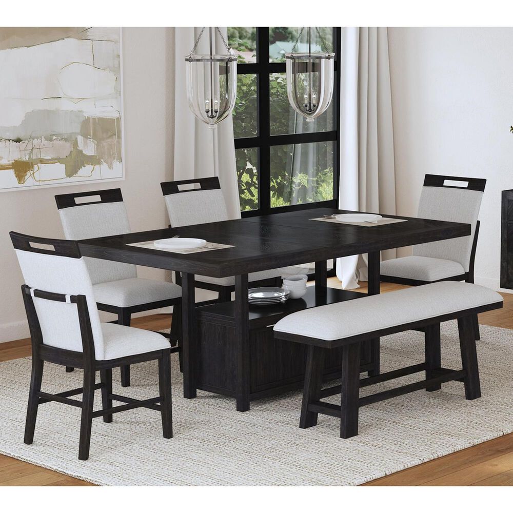 Mayberry Hill Transcend 6-Piece Rectangular Counter Height Dining Set in Charcoal, , large