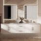 Lexora Home Geneva 80" Double Bathroom Vanity in Glossy White with 2 cm White Carrara Marble Top and Rectangular Sinks, , large