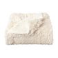 Timberlake Lavish Home Long Faux Rabbit Fur Throw in White, , large
