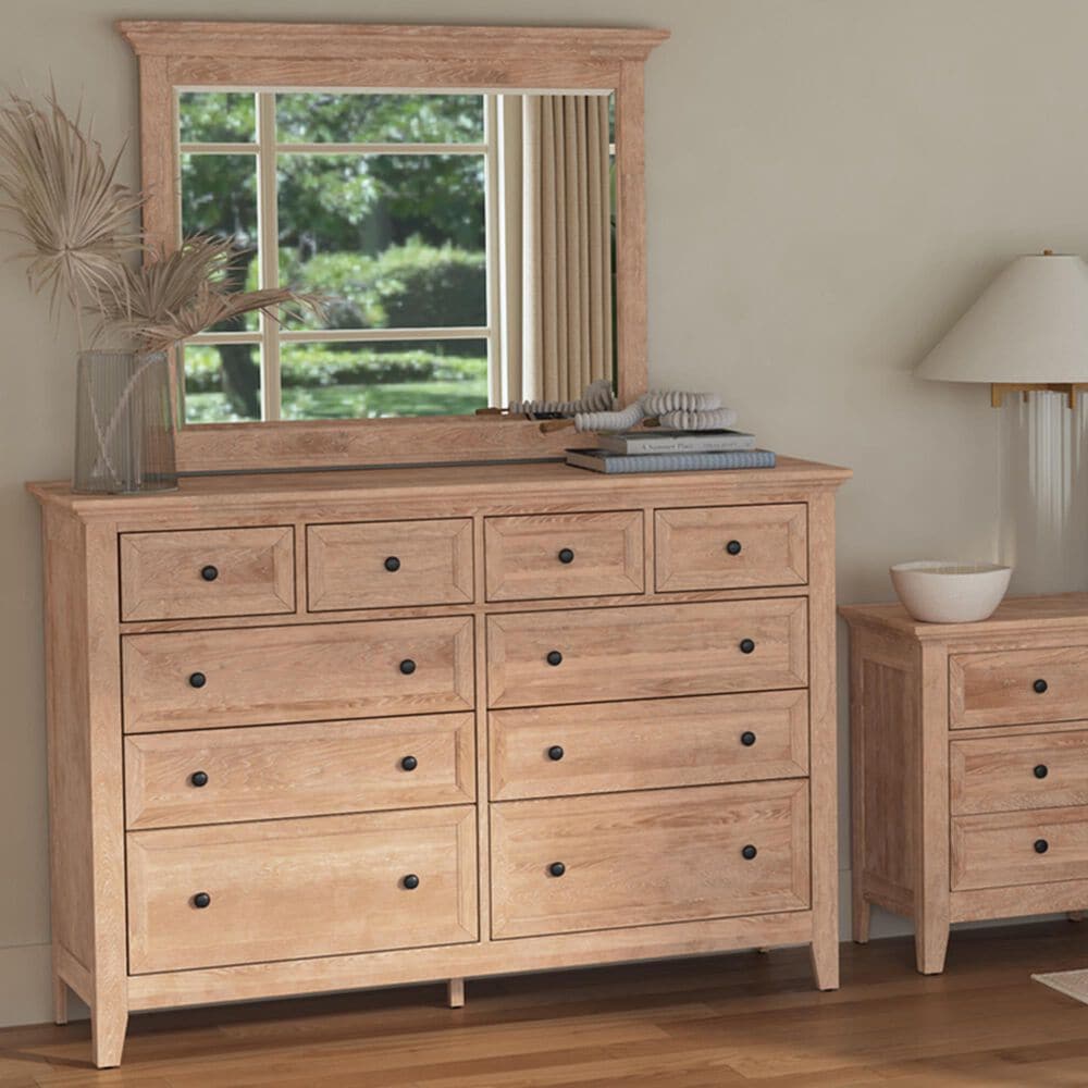Hawthorne Furniture San Mateo 10-Drawer Dresser and Mirror in Wheat, , large