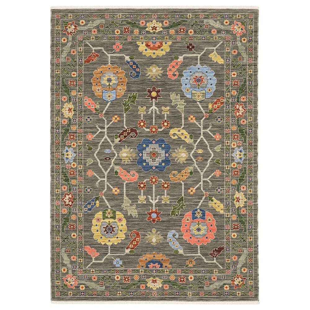 Oriental Weavers Lucca Aztec Floral 3"3" x 5" Grey Area Rug, , large