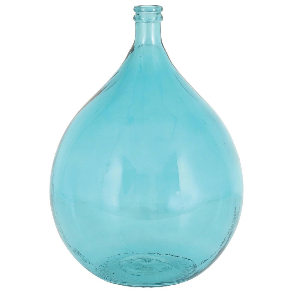 Maple and Jade Bulb Shape Decorative Vase in Tinted Teal, , large
