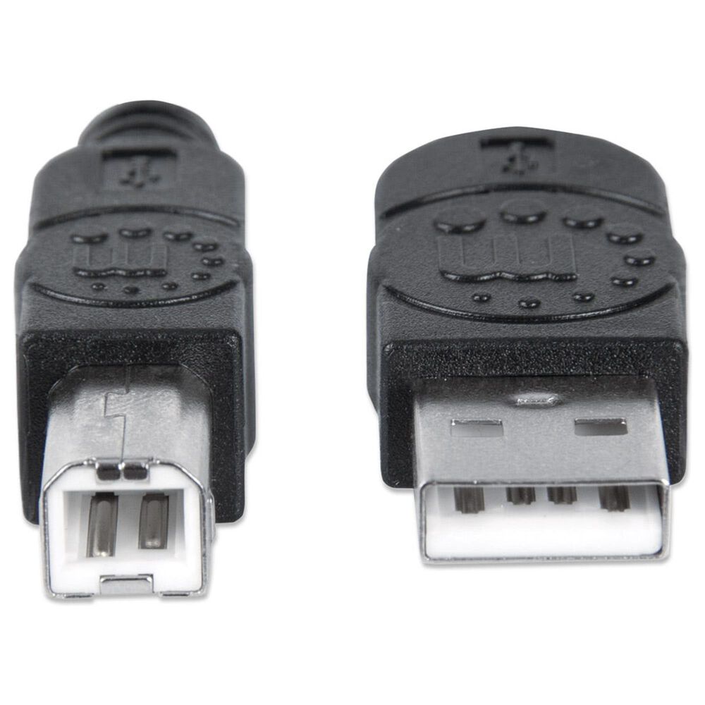 Manhattan 3&#39; USB 2.0, Type-A Male to Type-B Male, 480 Mbps in Black, , large