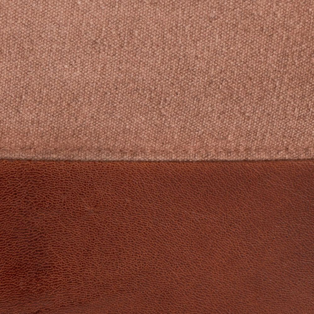 Lumisource Cobber Canvas Pouf in Espresso and Tan, , large