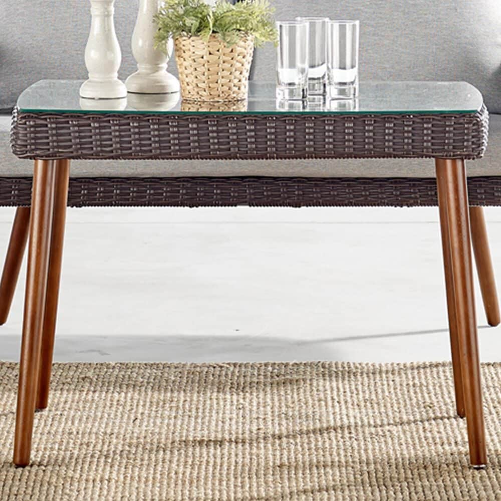 Bolton Furniture Athens 26" Outdoor Coffee Table in Chocolate Brown, , large
