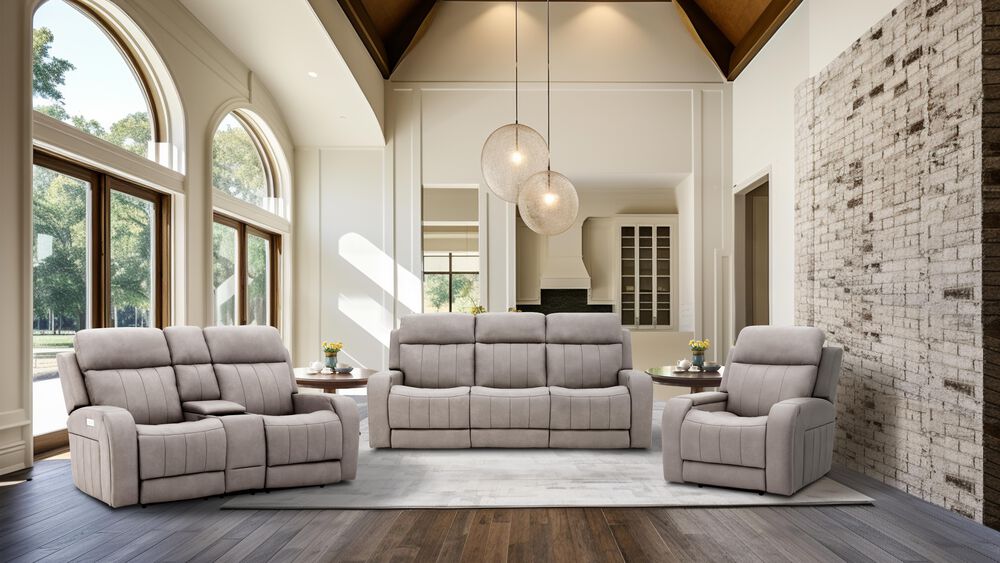 MotoMotion 3-Piece Power Reclining Living Room Set in Gray, , large